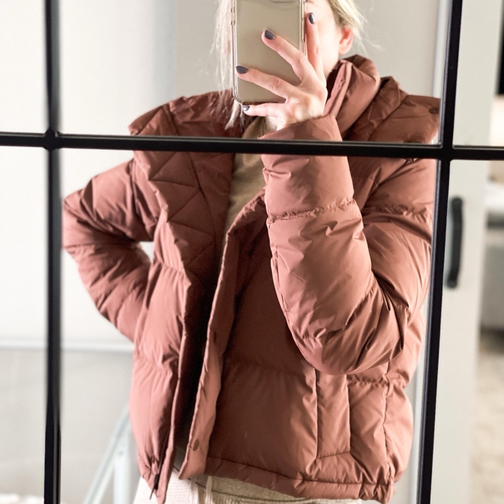 Lululemon wunderpuff cropped down jacket in toasted brown